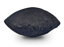 A briquette of coal